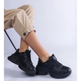 D/CEO Sorte sneakers med massiv Adom-sål