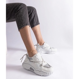 D/CEO Hvide damesneakers med Agar glitter