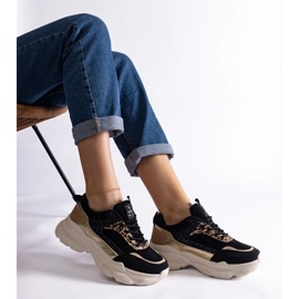 D/CEO Sorte sneakers med glitter Clorinda-indlæg