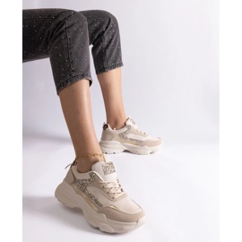 D/CEO Beige sneakers med glitter Clorinda-indlæg