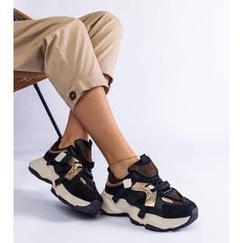 D/CEO Sorte sneakers med Candra gyldne indsatser