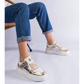D/CEO Gyldne sneakers med sølvindsatser Kimberly gylden