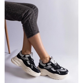 D/CEO Sorte sneakers med Rigel glitter indlæg