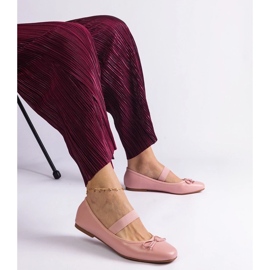 D/CEO Pink Ballerinas med et elastisk bånd og en dekorativ Newton Bow lyserød