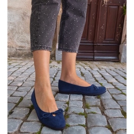 D/CEO Navy ballerinas med en dekorativ pollinos bue