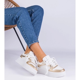 D/CEO Hvide og guld sneakers på Ialdyda -platformen gylden