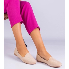 D/CEO Beige klassiske ballerinaer fra Ekozamsz Valensia