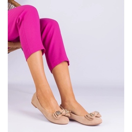 D/CEO Beige klassiske ballerinaer med en masolbue