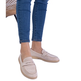 Beige Classic Openwork Loafers fra Ekozamsz