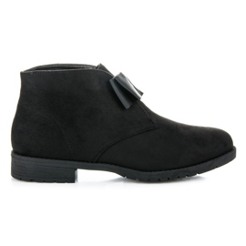 Ideal Shoes Flade Støvler Med Sløjfe sort