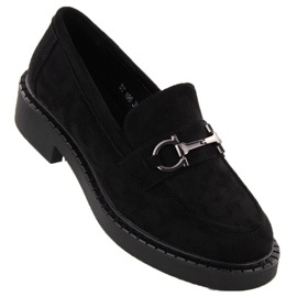 Sergio Leone SK455A MOCCASINS Sort med et ornament