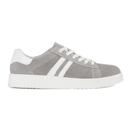 Goodin Grå åbne sneakers lavet af naturligt læder