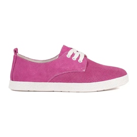 Goodin Pink Openwork sneakers lavet af naturligt læder lyserød