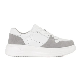 Goodin Hvide lædersneakers på platformen