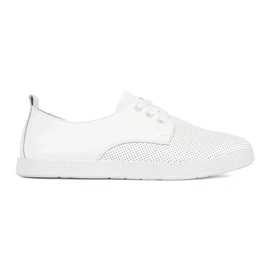 Goodin Hvide åbne sneakers lavet af naturligt læder