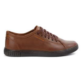Polbut lædersko herre sneakers model 2129 kamel brun