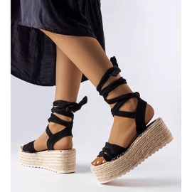 D/CEO Sorte platform espadriller fra Loiseau