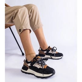 D/CEO Sorte sneakers dekoreret med Soria-dyremotiv