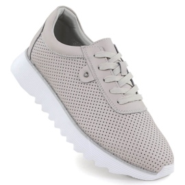 S.Barski Kvinders lædersko på Openwork-platformen Beige S. Barski LR51-629
