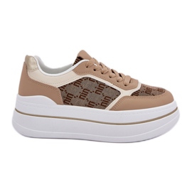 Kvinders sneakers med et beige mønster