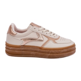 Kvinders sneces på platformen beige