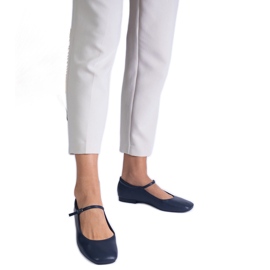 Navy Classic Eco -Leather Ballerinas blå