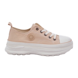 Big Star Kvinders sneakers på den massive sål store stjerne NN274127 beige