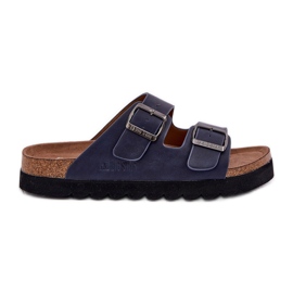 Letvægt mænds hjemmesko med Eco Leather Buckles Big Star NN174530 Navy Blue blå