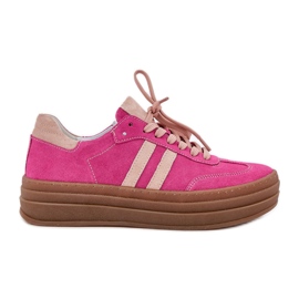 ZAZOO N1068S4 Kvinders ruskind på fuchsia -platformen lyserød