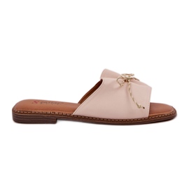 Flade såler med en dekorativ beige bue