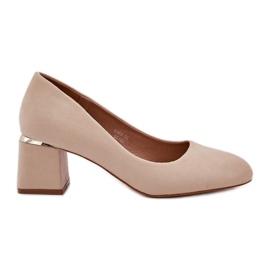 Eco Suede Pumps på post beige