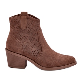 S.Barski Cowboy-støvler til Eco Castle Openwork Smart S. Barski Hy51-061 Dark beige