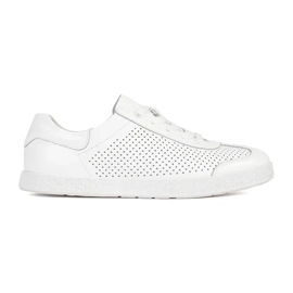 Goodin Hvide åbne sneakers lavet af naturligt læder