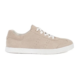 Goodin Beige læder kvinders sneakers