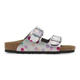 Birkenstock Arizona BS 1029805 flops i Polka Dots sølv