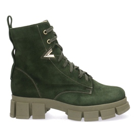 Polbut Kvinders læderstøvler Pollonus Green Velour 5-1583-004 grøn