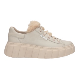 Kvinders lædersko Pollonus Vanilla Verona 5-1616-001 beige