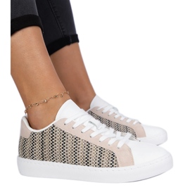 Beige kvindemateriale sneakers
