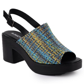 Kvinders sandaler på M. Daszyński Braid Post MR23126-7 blå