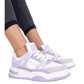 Lilla sneakers med tykke snørebånd violet
