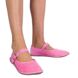 Pink kvinders ballerinas med en lås lyserød