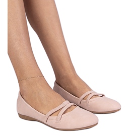 Pink Women's Ballerinas med en mats miljøven lyserød