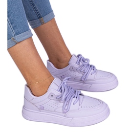 Violet Women's Sports Sneakers fra Eco -Leather lilla