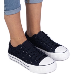 Openwork Women's Navy Blue Sneakers blå