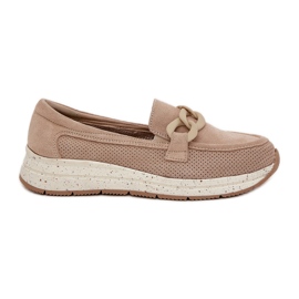 S.Barski Suede Loafers på platformen med D &amp; A TW552 Beige Chain
