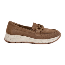 S.Barski Suede loafers på platformen med D&amp;A TW552 Brown Chain brun