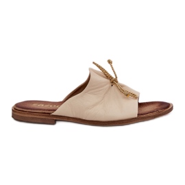 Zazoo 2659 Kvinders læder hjemmesko beige