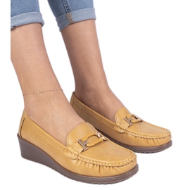 Jółne Women's Loafers på kiler med Eco -Leather gul