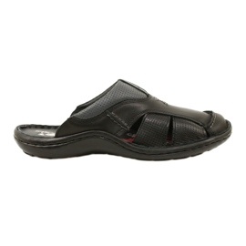 Kampol Herre læder flip-flops 224KAM, sort