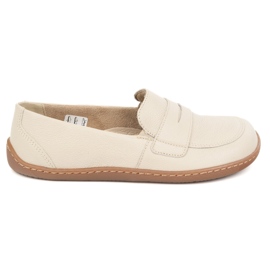 Olivier Barfodet elegant kvinders minimalistiske læder loafers 1280 beige